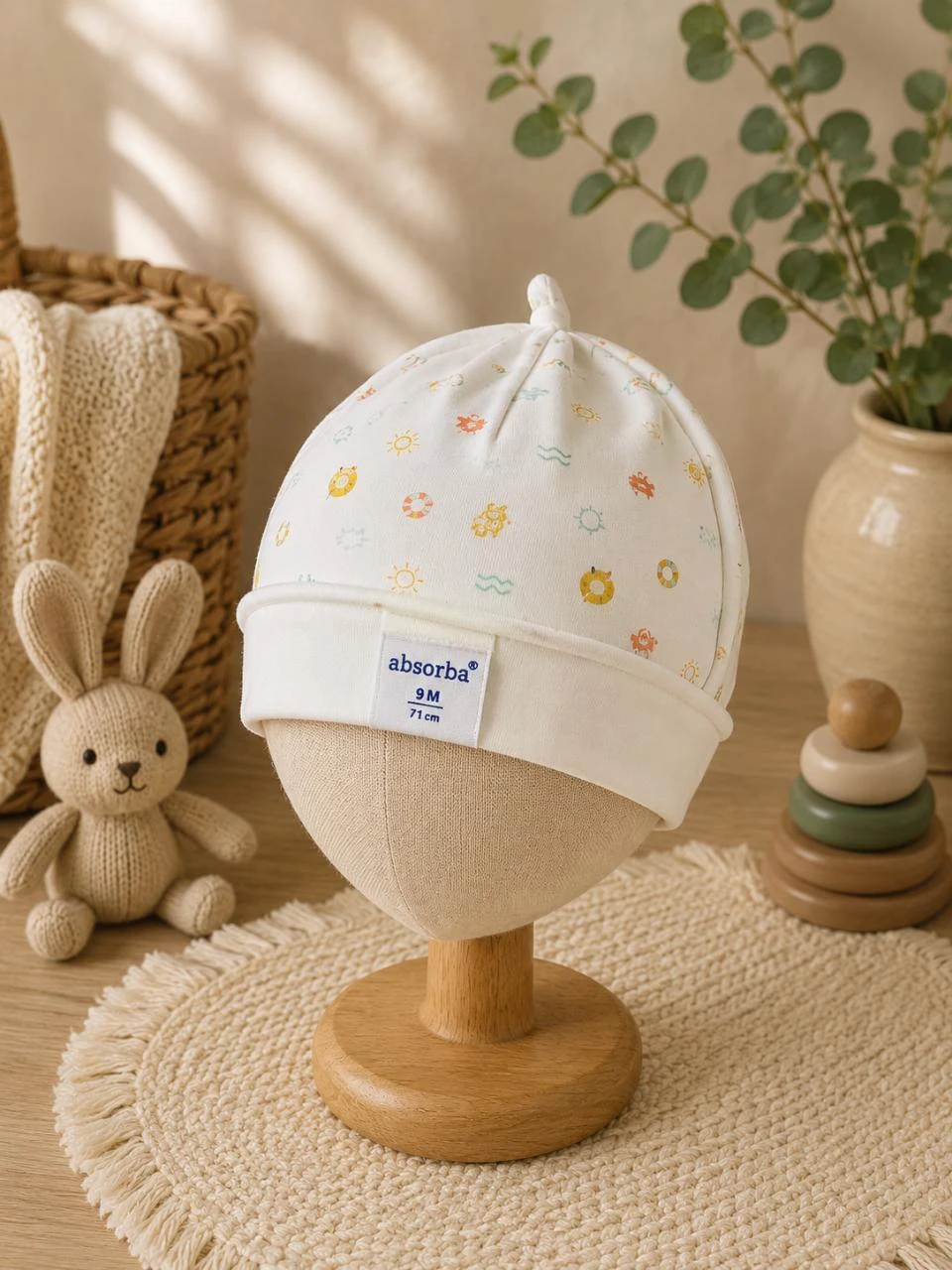 New Absorba multicolored baby 9 months beanie – photo 2